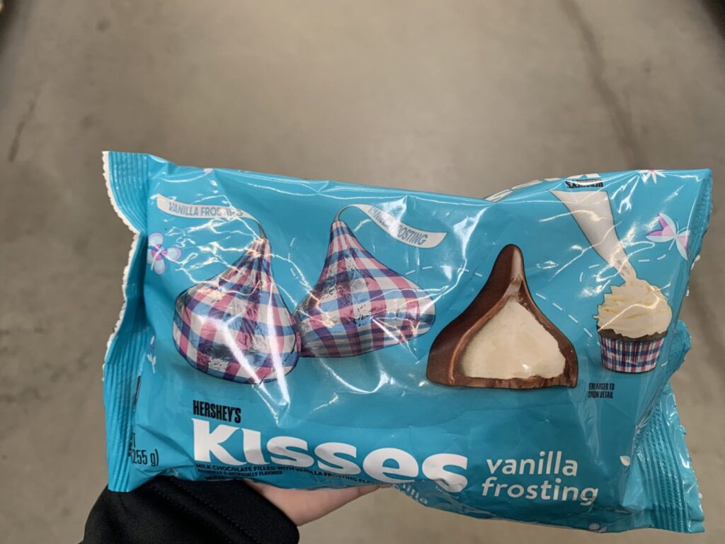 Hershey's Kisses filled with Vanilla Frosting