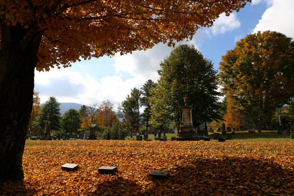 Cemetery in Vermont in the Fall