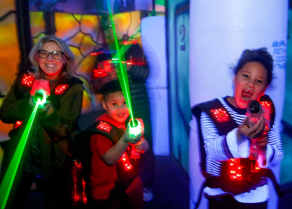 Fans play Laser Tag 